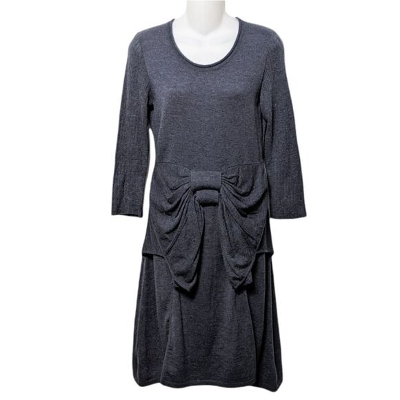 SPORTMAX CODE Alpaca Wool Blend Knit Bow Dress M - Picture 2 of 7